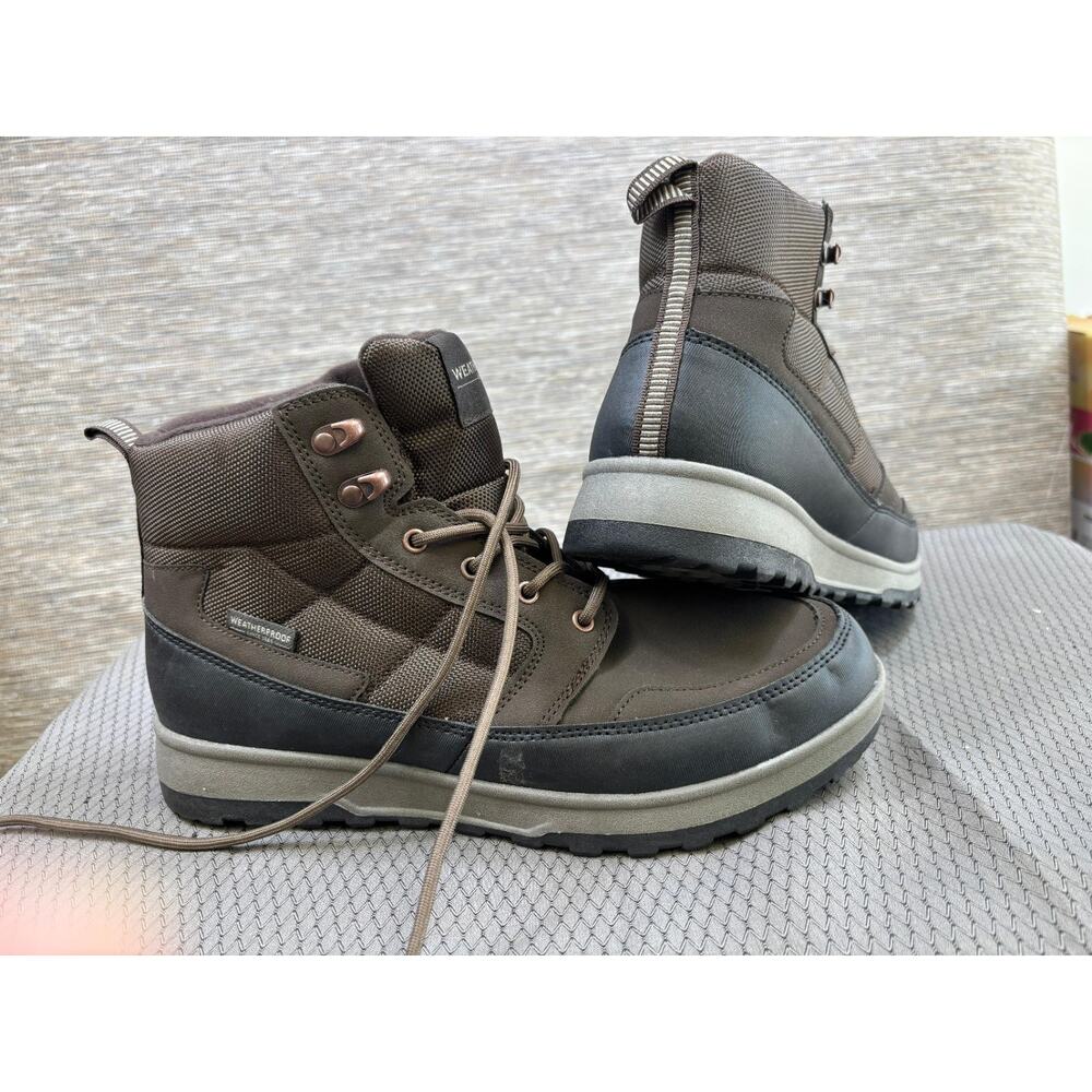 Weatherproof Men's Jenkins Boots Size 10M Brown Memory Foam Man Made Upper NEW